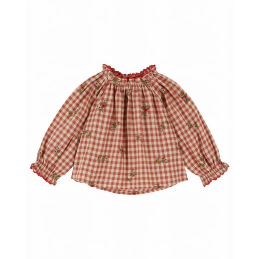 BLOUSE VICHY BRODERIE