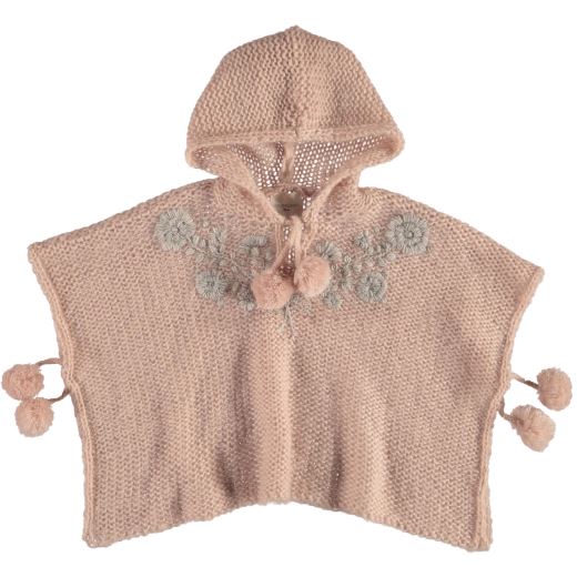 PONCHO MADEMOISELLE - LAINE MOHAIR ROSE