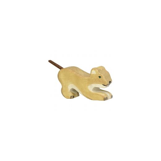 LION EN BOIS, PETIT, JOUANT